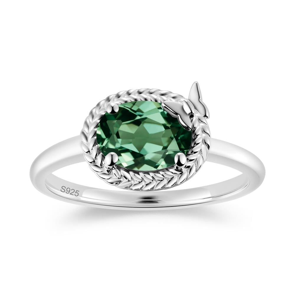 Oval Cut Amethyst Butterfly Promise Ring - LUO Jewelry #gemstone_Green Sapphire