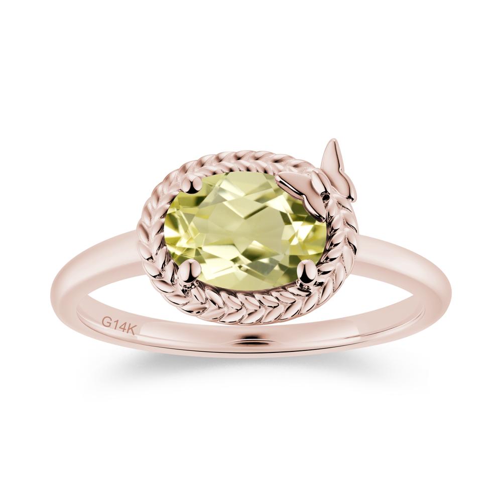 Oval Cut Amethyst Butterfly Promise Ring - LUO Jewelry #gemstone_Lemon Quartz