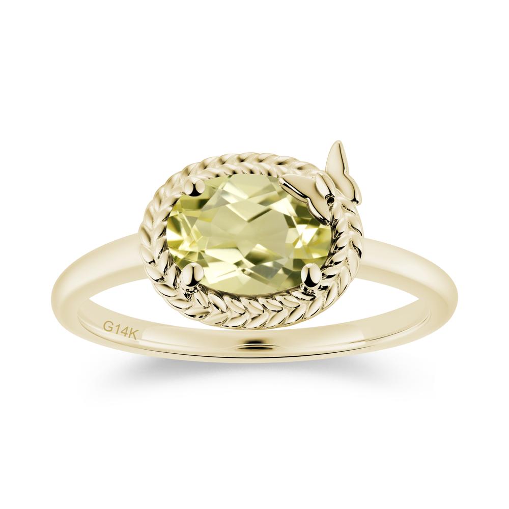 Oval Cut Amethyst Butterfly Promise Ring - LUO Jewelry #gemstone_Lemon Quartz