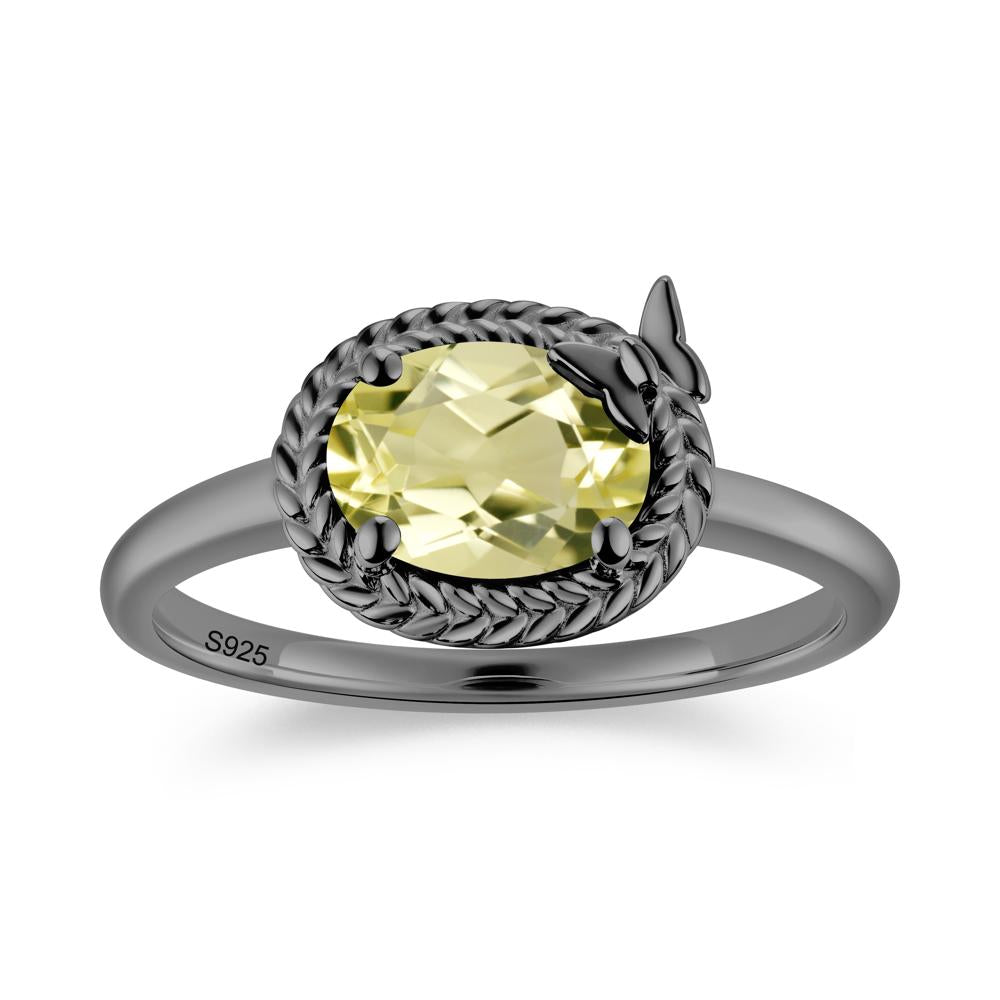 Oval Cut Amethyst Butterfly Promise Ring - LUO Jewelry #gemstone_Lemon Quartz