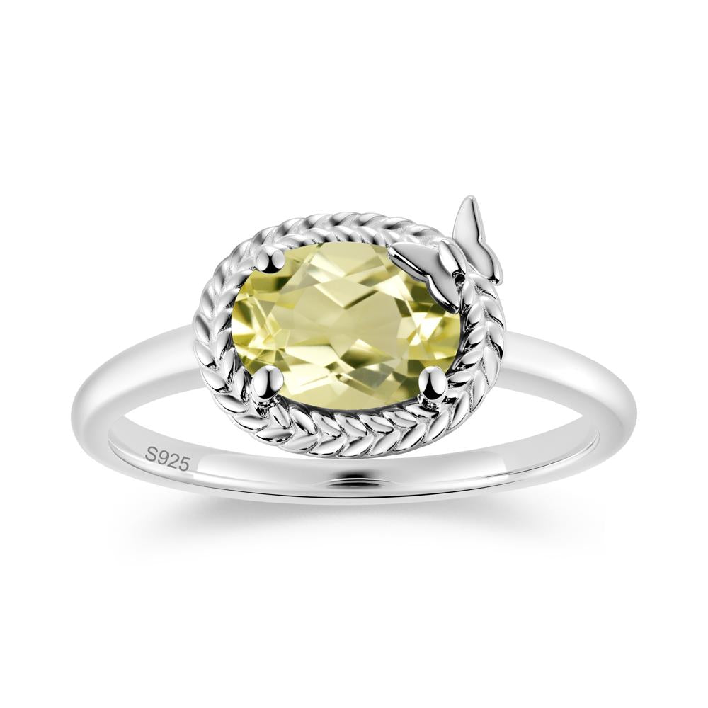 Oval Cut Amethyst Butterfly Promise Ring - LUO Jewelry #gemstone_Lemon Quartz
