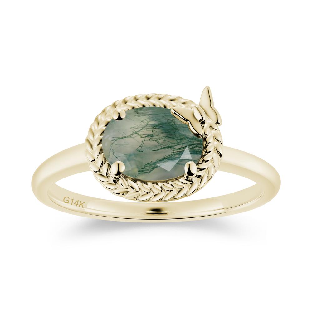 Oval Cut Amethyst Butterfly Promise Ring - LUO Jewelry #gemstone_Moss Agate
