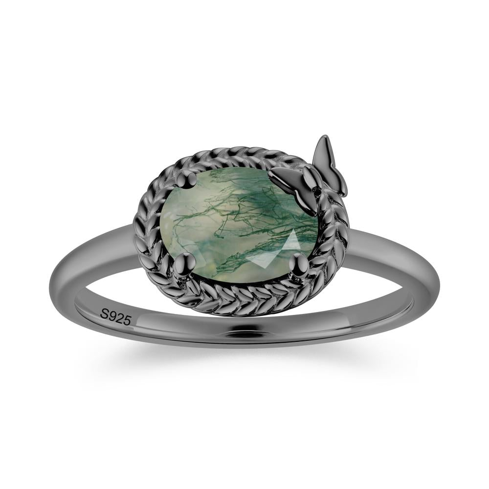 Oval Cut Amethyst Butterfly Promise Ring - LUO Jewelry #gemstone_Moss Agate