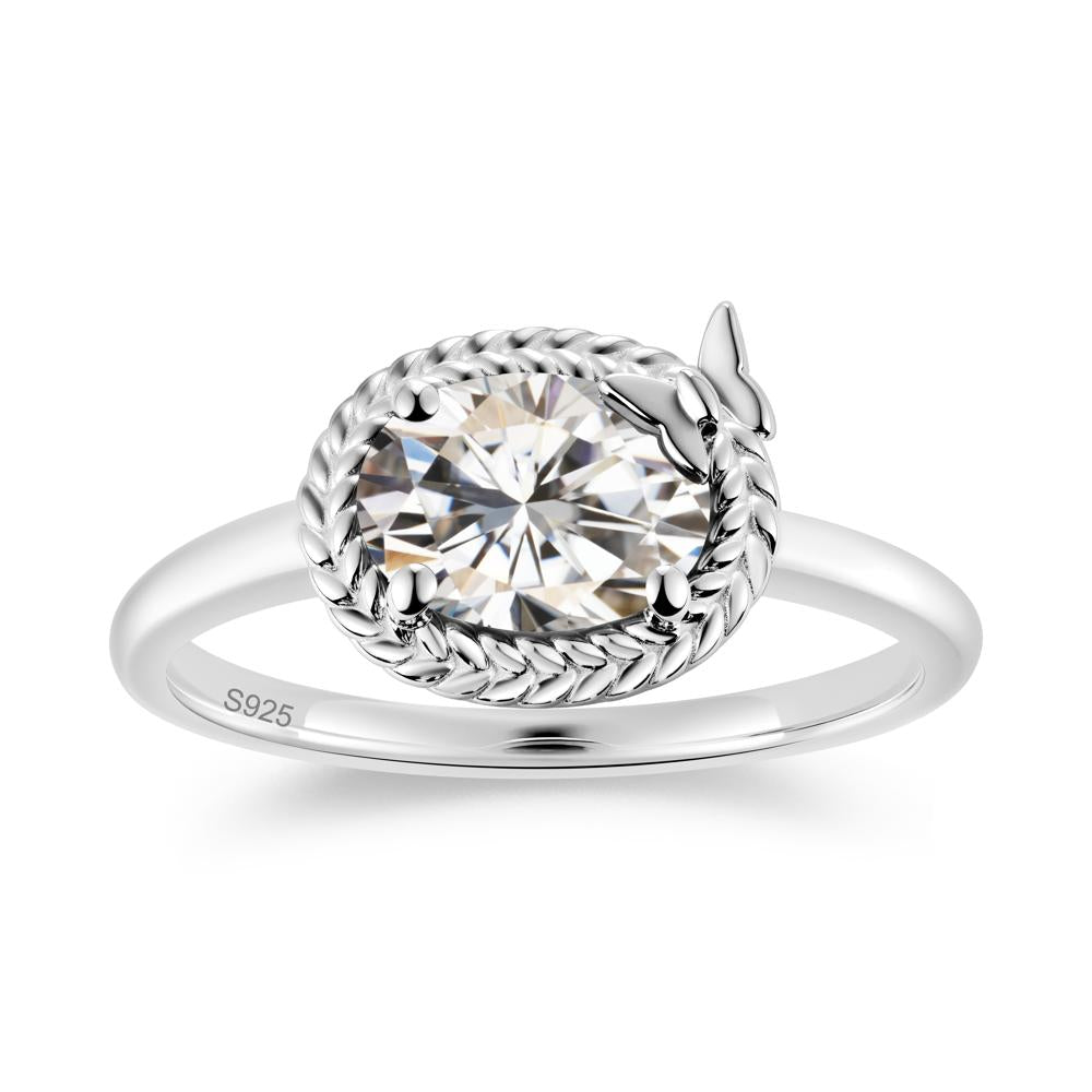 Oval Cut Amethyst Butterfly Promise Ring - LUO Jewelry #gemstone_Moissanite