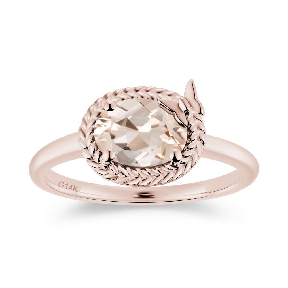 Oval Cut Amethyst Butterfly Promise Ring - LUO Jewelry #gemstone_Morganite