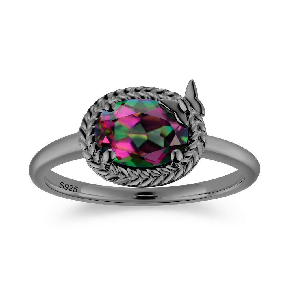 Oval Cut Amethyst Butterfly Promise Ring - LUO Jewelry #gemstone_Mystic Topaz