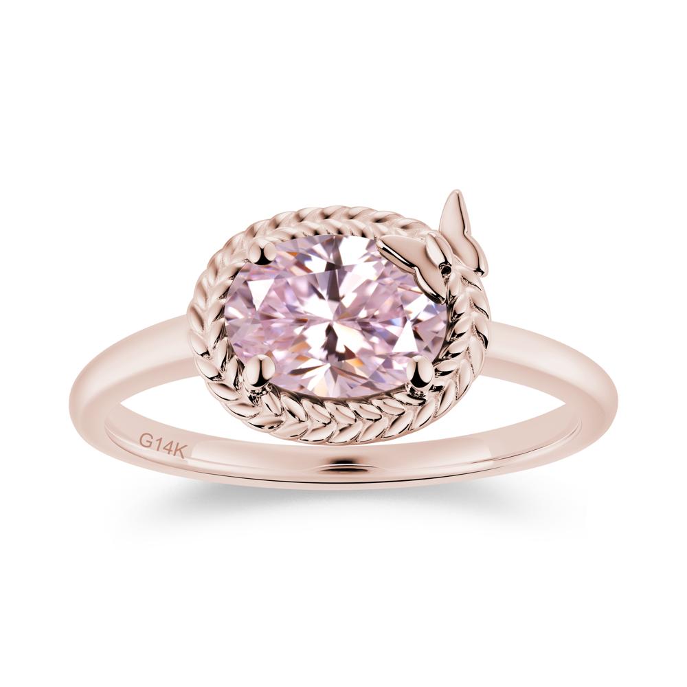 Oval Cut Amethyst Butterfly Promise Ring - LUO Jewelry #gemstone_Pink Cubic Zirconia