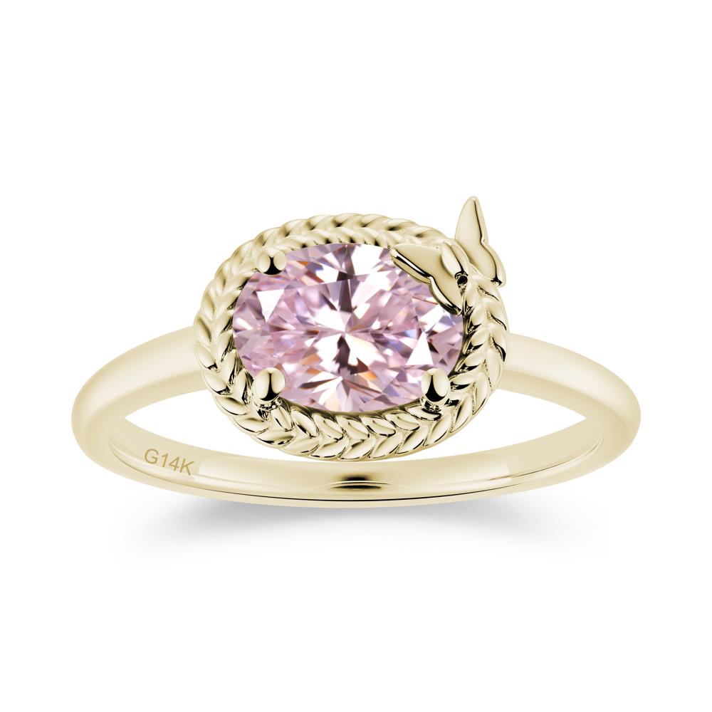 Oval Cut Amethyst Butterfly Promise Ring - LUO Jewelry #gemstone_Pink Cubic Zirconia