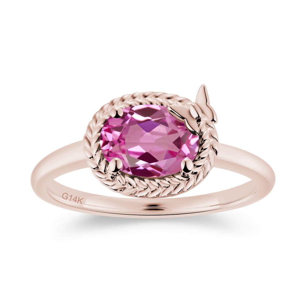 Oval Cut Amethyst Butterfly Promise Ring - LUO Jewelry #gemstone_Pink Sapphire