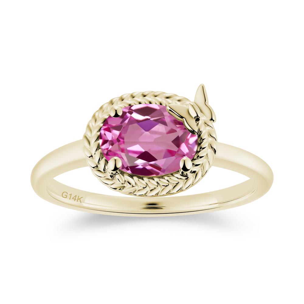 Oval Cut Amethyst Butterfly Promise Ring - LUO Jewelry #gemstone_Pink Sapphire