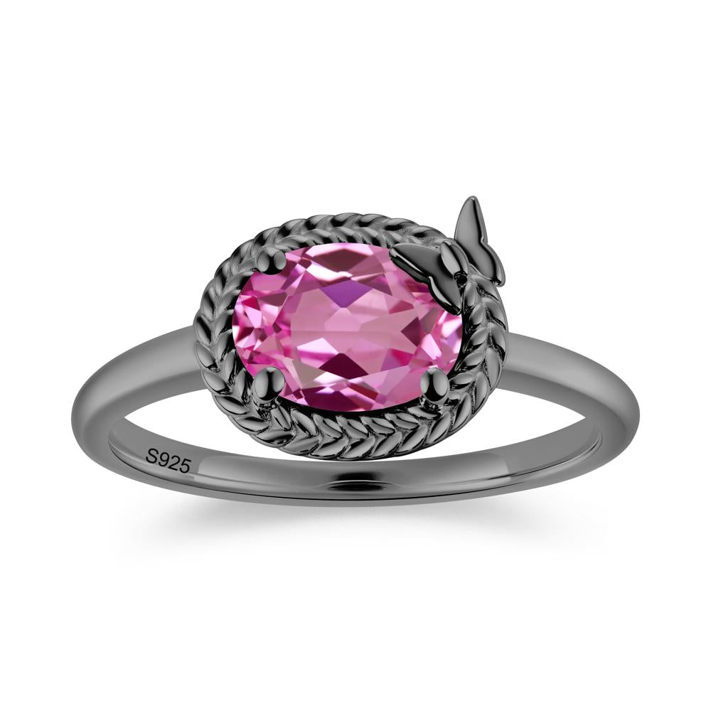 Oval Cut Amethyst Butterfly Promise Ring - LUO Jewelry #gemstone_Pink Sapphire