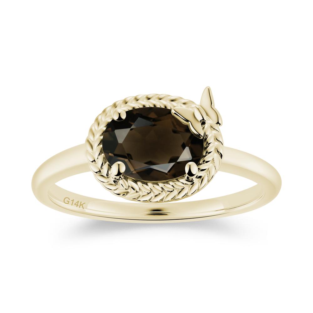 Oval Cut Amethyst Butterfly Promise Ring - LUO Jewelry #gemstone_Smoky Quartz