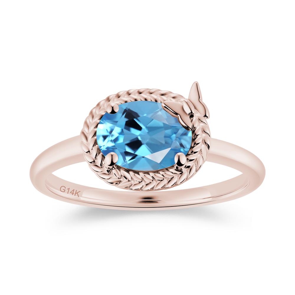 Oval Cut Amethyst Butterfly Promise Ring - LUO Jewelry #gemstone_Swiss Blue Topaz