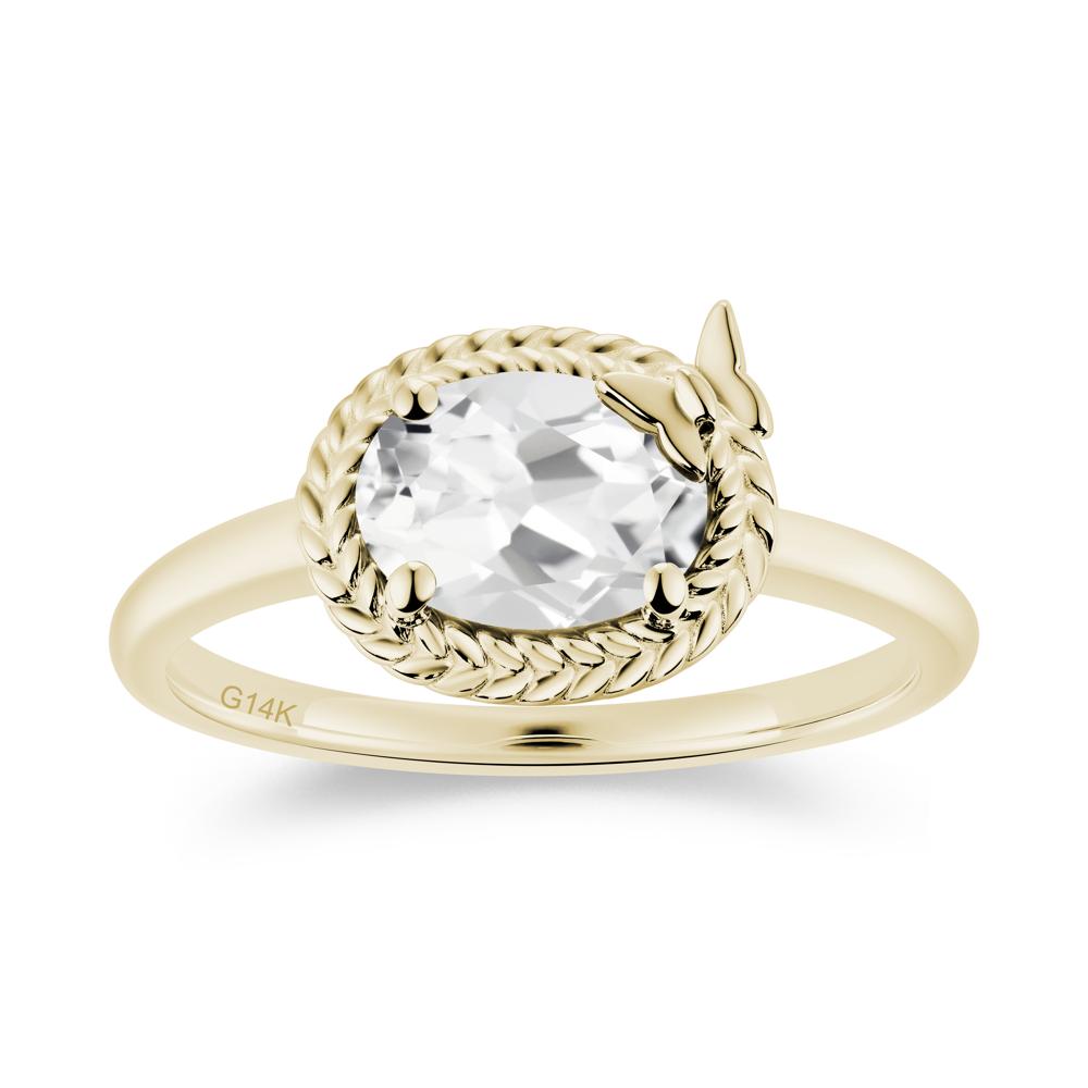 Oval Cut Amethyst Butterfly Promise Ring - LUO Jewelry #gemstone_White Topaz
