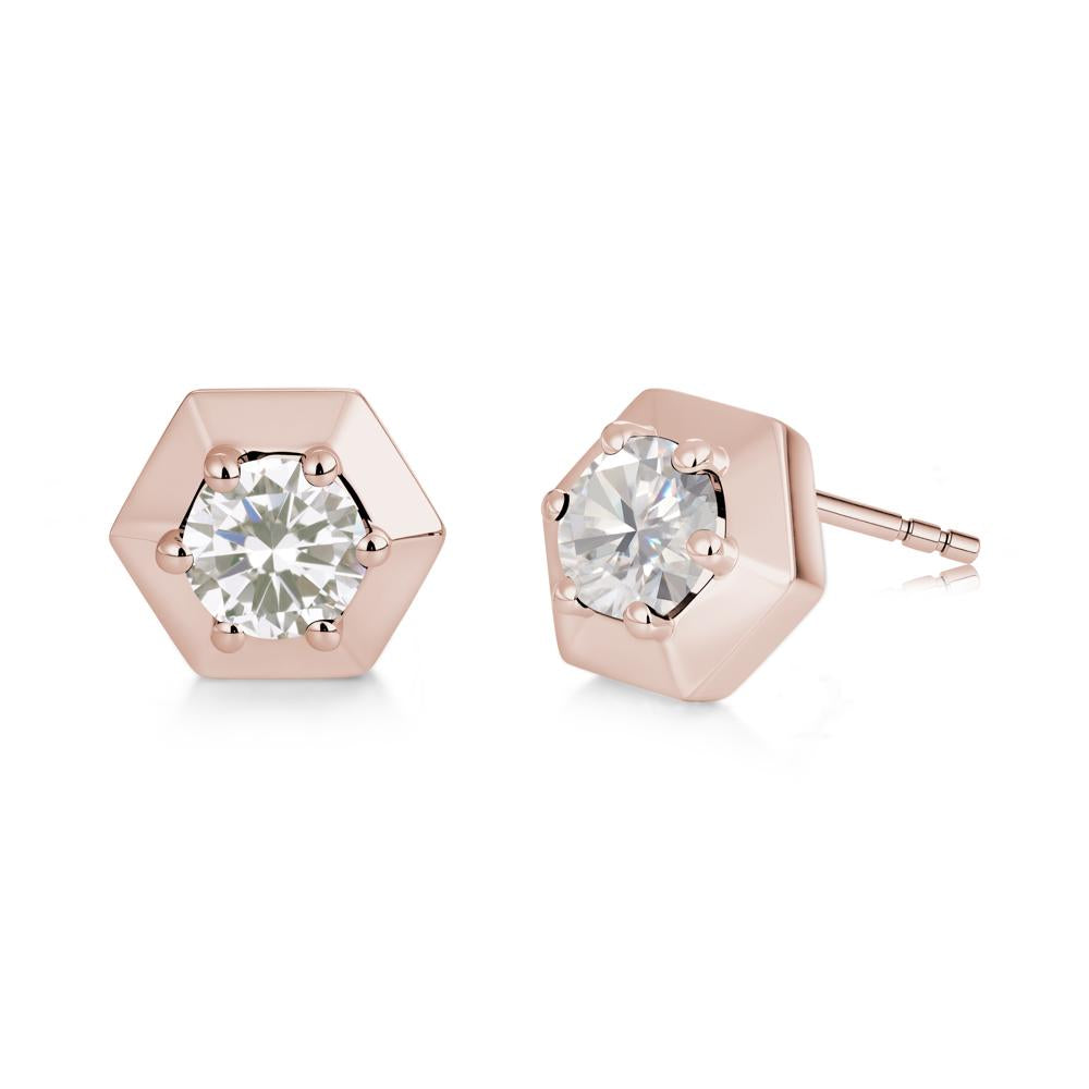 Minimalist Solitaire Round Alexandrite Stud Earrings - LUO Jewelry #gemstone_Cubic Zirconia