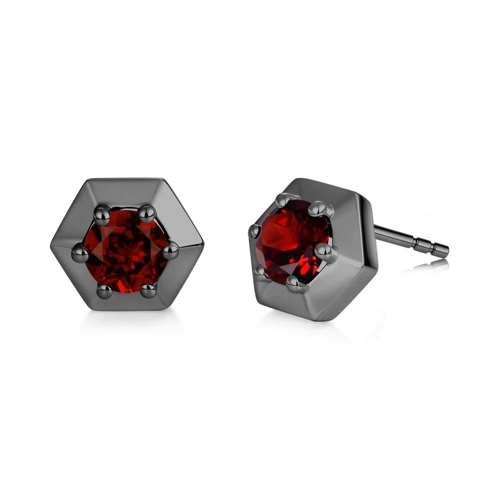 Minimalist Solitaire Round Alexandrite Stud Earrings - LUO Jewelry #gemstone_Garnet
