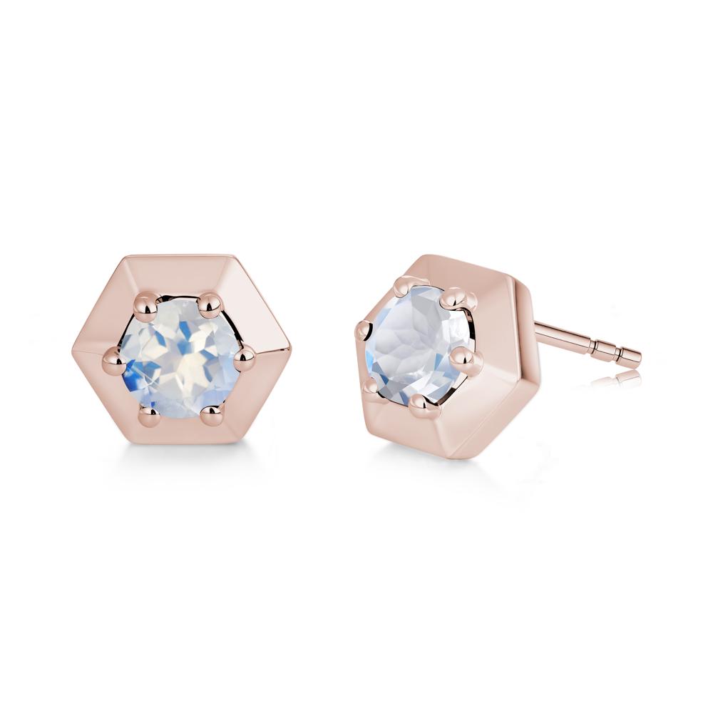 Minimalist Solitaire Round Alexandrite Stud Earrings - LUO Jewelry #gemstone_Moonstone