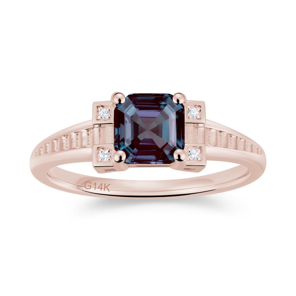 Asscher Cut Amethyst Tapered Ring - LUO Jewelry #gemstone_Alexandrite