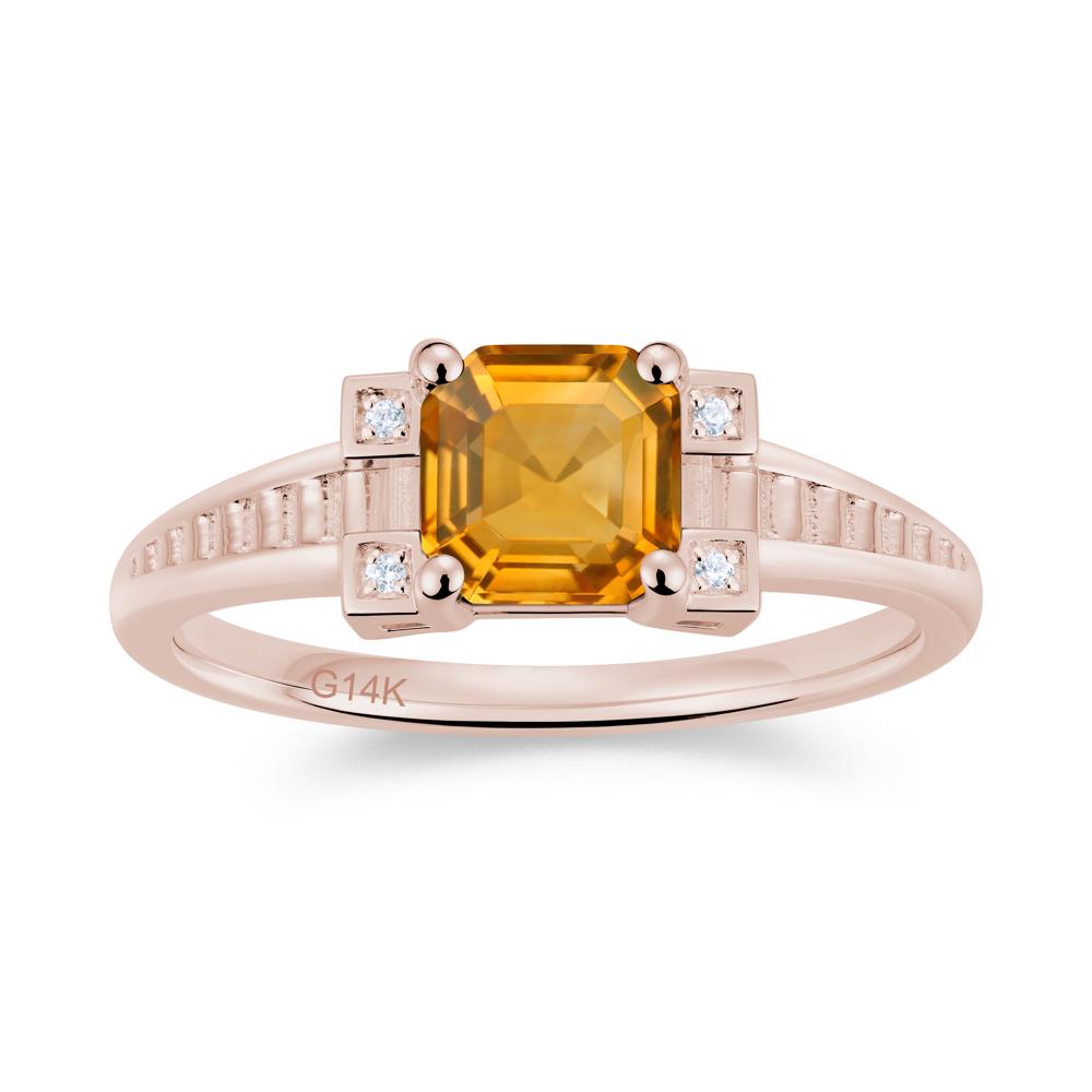Asscher Cut Amethyst Tapered Ring - LUO Jewelry #gemstone_Citrine