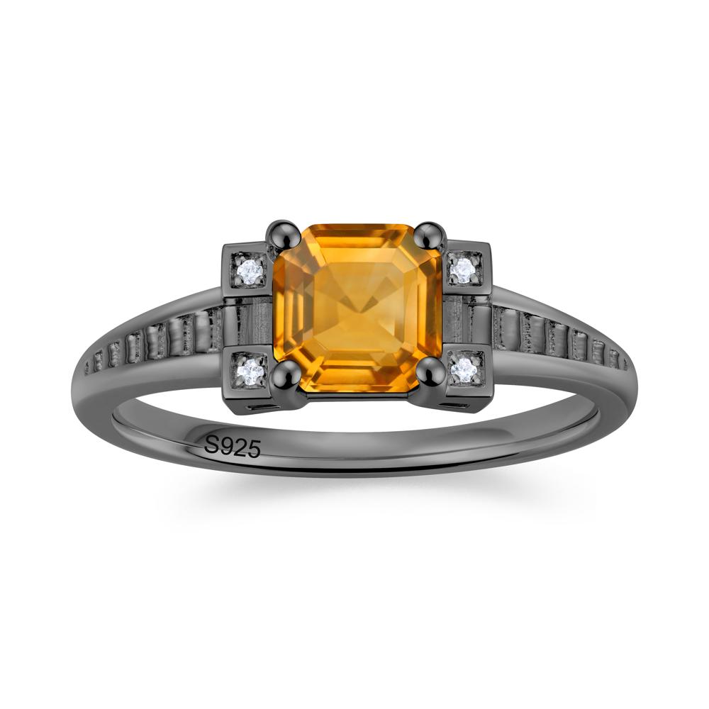 Asscher Cut Amethyst Tapered Ring - LUO Jewelry #gemstone_Citrine