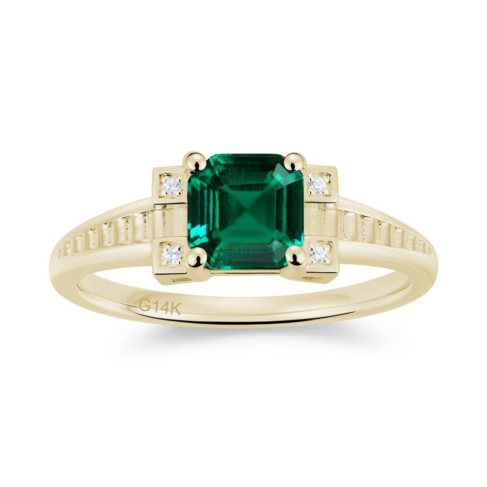Asscher Cut Amethyst Tapered Ring - LUO Jewelry #gemstone_Emerald