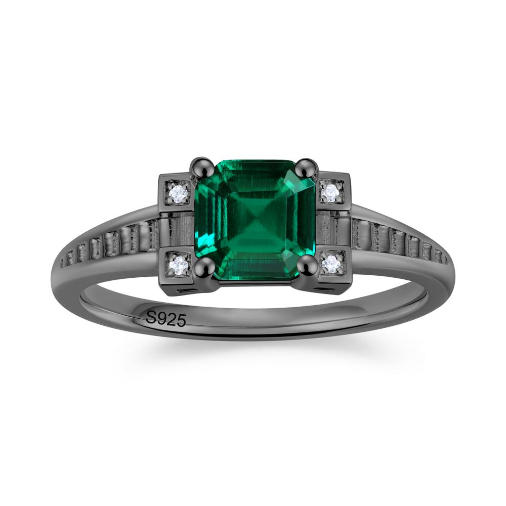 Asscher Cut Amethyst Tapered Ring - LUO Jewelry #gemstone_Emerald