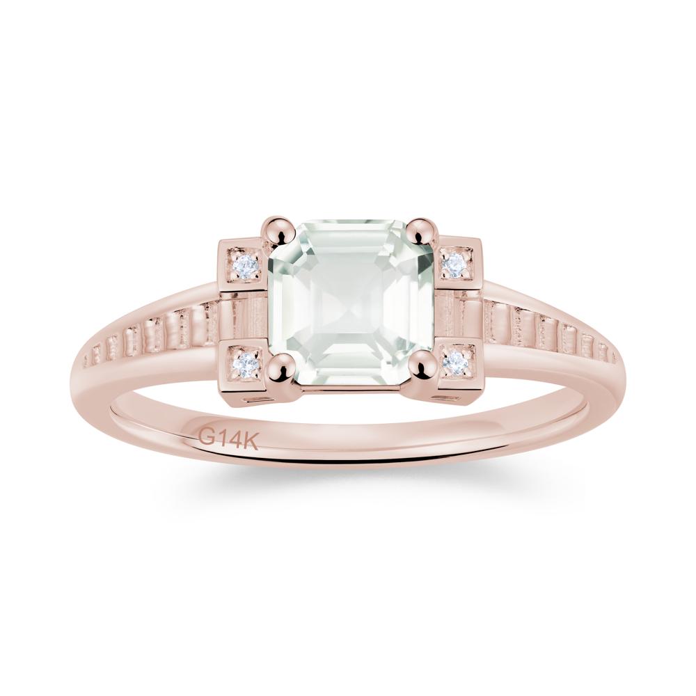 Asscher Cut Amethyst Tapered Ring - LUO Jewelry #gemstone_Green Amethyst