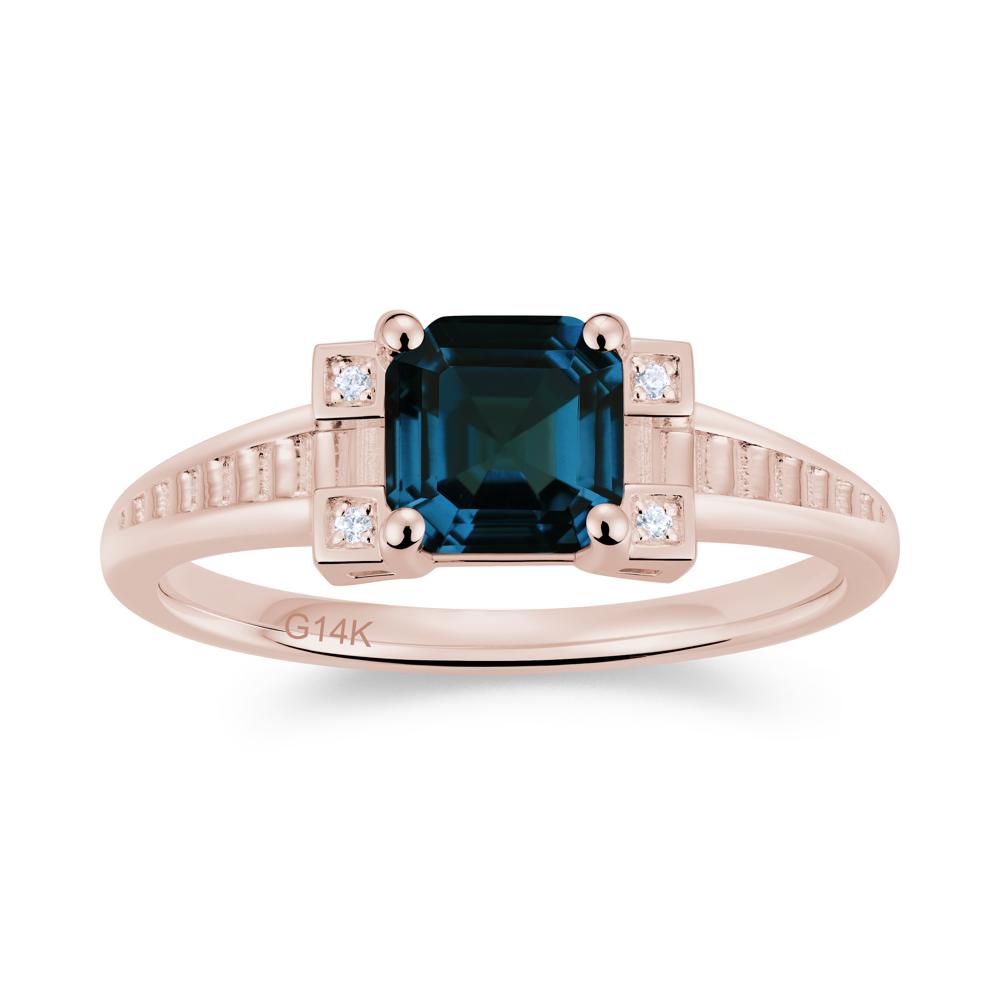 Asscher Cut Amethyst Tapered Ring - LUO Jewelry #gemstone_London Blue Topaz