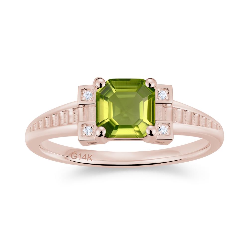 Asscher Cut Amethyst Tapered Ring - LUO Jewelry #gemstone_Peridot