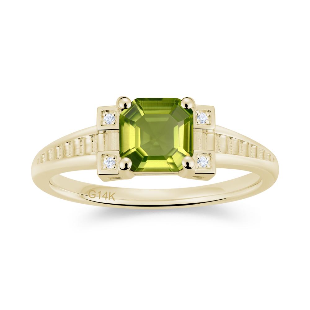 Asscher Cut Amethyst Tapered Ring - LUO Jewelry #gemstone_Peridot