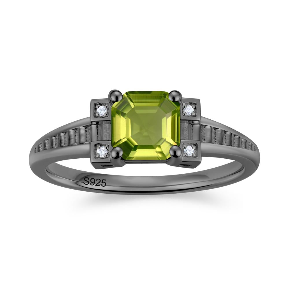 Asscher Cut Amethyst Tapered Ring - LUO Jewelry #gemstone_Peridot