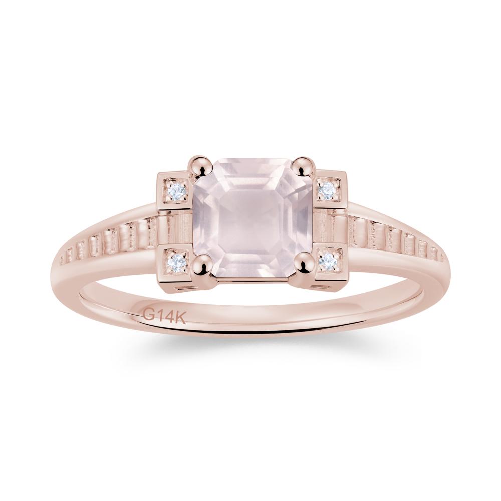 Asscher Cut Amethyst Tapered Ring - LUO Jewelry #gemstone_Rose Quartz