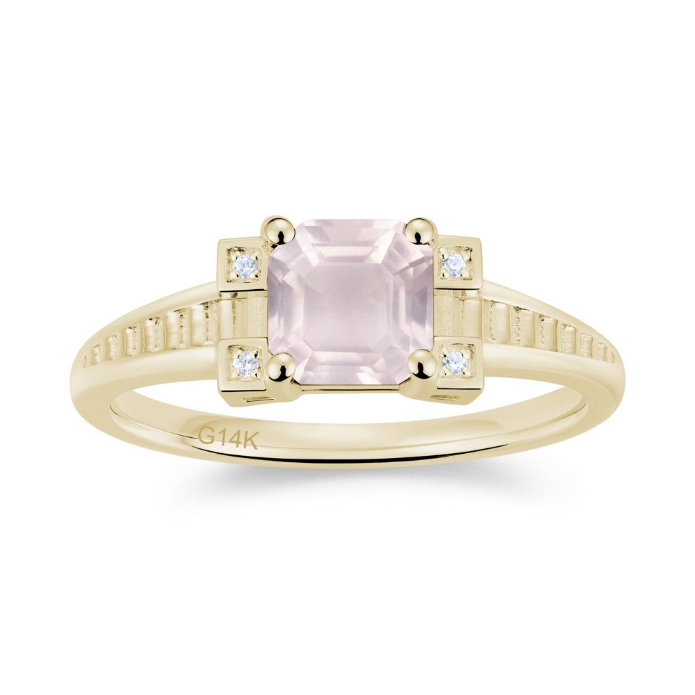 Asscher Cut Amethyst Tapered Ring - LUO Jewelry #gemstone_Rose Quartz