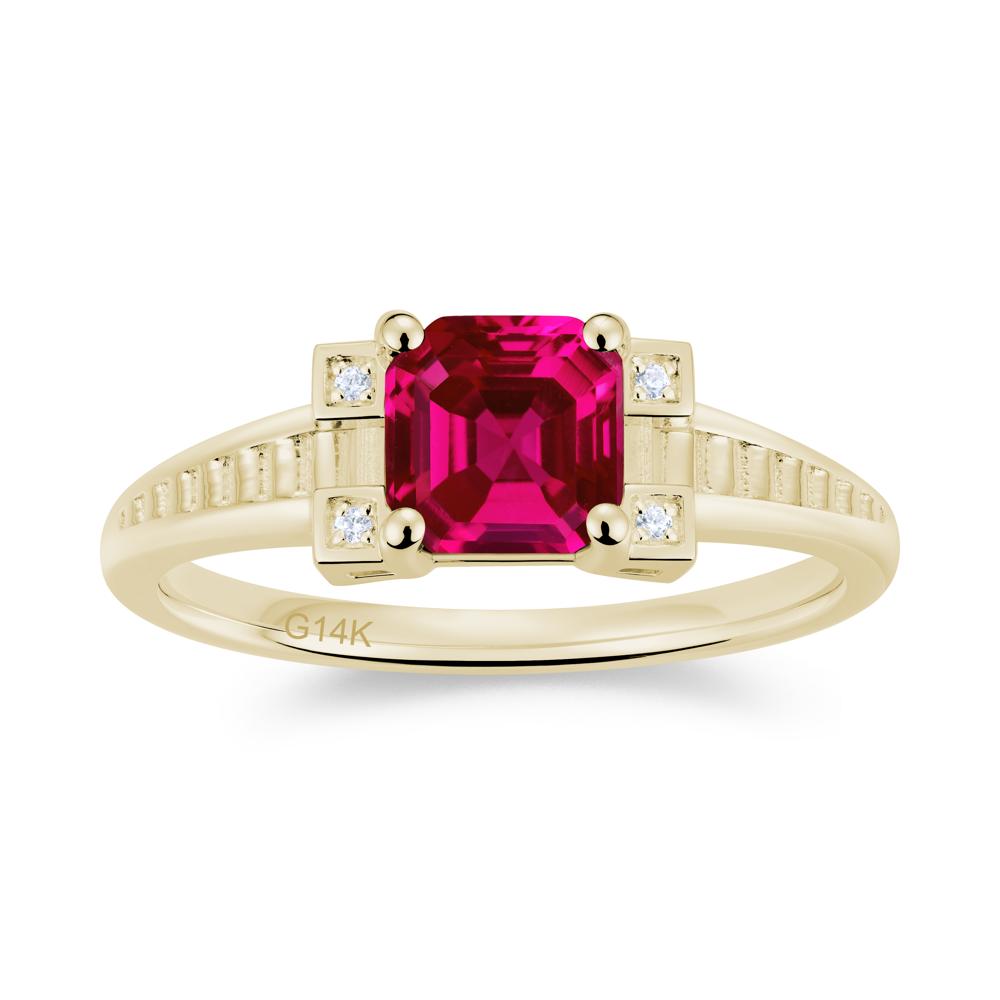 Asscher Cut Amethyst Tapered Ring - LUO Jewelry #gemstone_Ruby