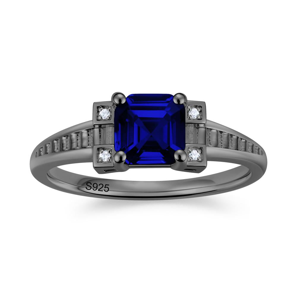 Asscher Cut Amethyst Tapered Ring - LUO Jewelry #gemstone_Sapphire