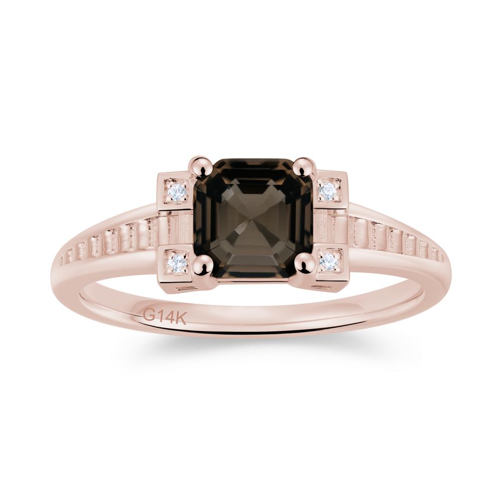 Asscher Cut Amethyst Tapered Ring - LUO Jewelry #gemstone_Smoky Quartz