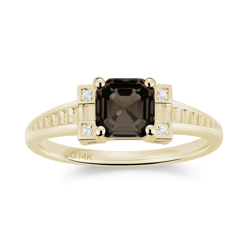 Asscher Cut Amethyst Tapered Ring - LUO Jewelry #gemstone_Smoky Quartz