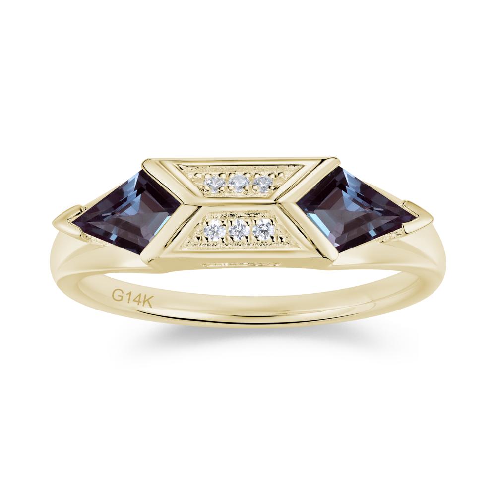 East West Kit Cut Alexandrite Promise Ring for Him and Her - LUO Jewelry #gemstone_Alexandrite