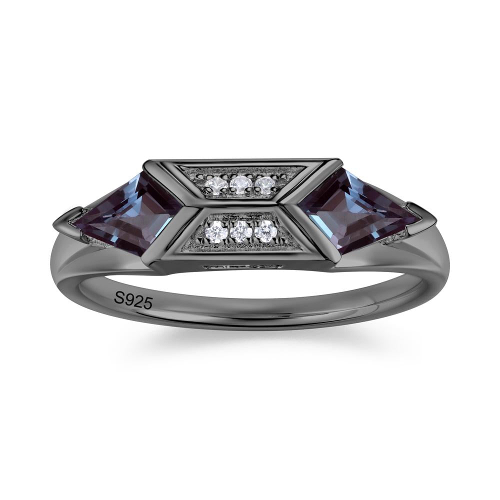 East West Kit Cut Alexandrite Promise Ring for Him and Her - LUO Jewelry #gemstone_Alexandrite
