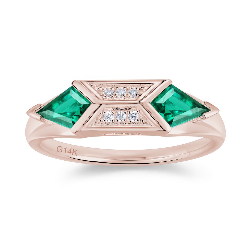 East West Kit Cut Alexandrite Promise Ring for Him and Her - LUO Jewelry #gemstone_Emerald