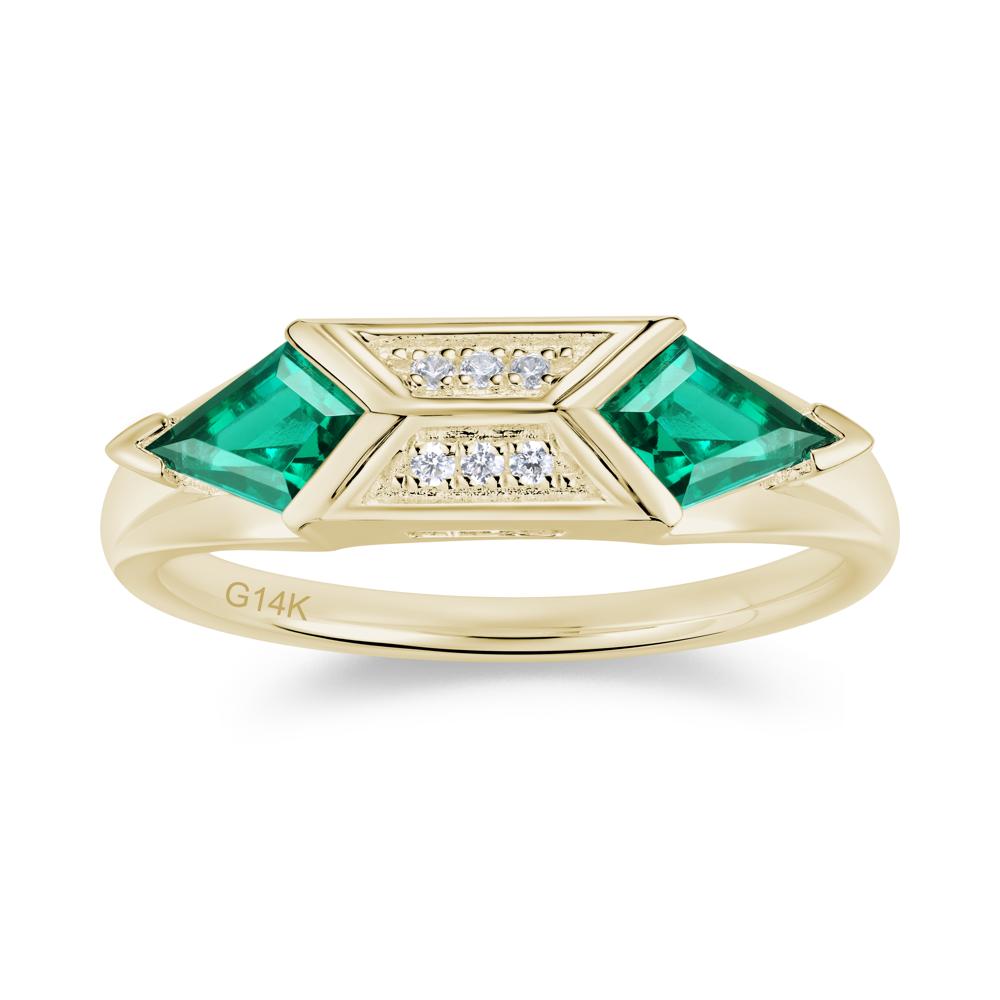 East West Kit Cut Alexandrite Promise Ring for Him and Her - LUO Jewelry #gemstone_Emerald