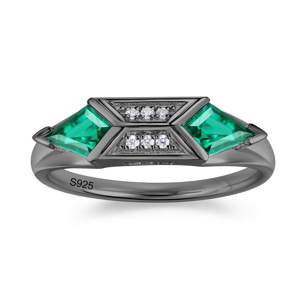 East West Kit Cut Alexandrite Promise Ring for Him and Her - LUO Jewelry #gemstone_Emerald