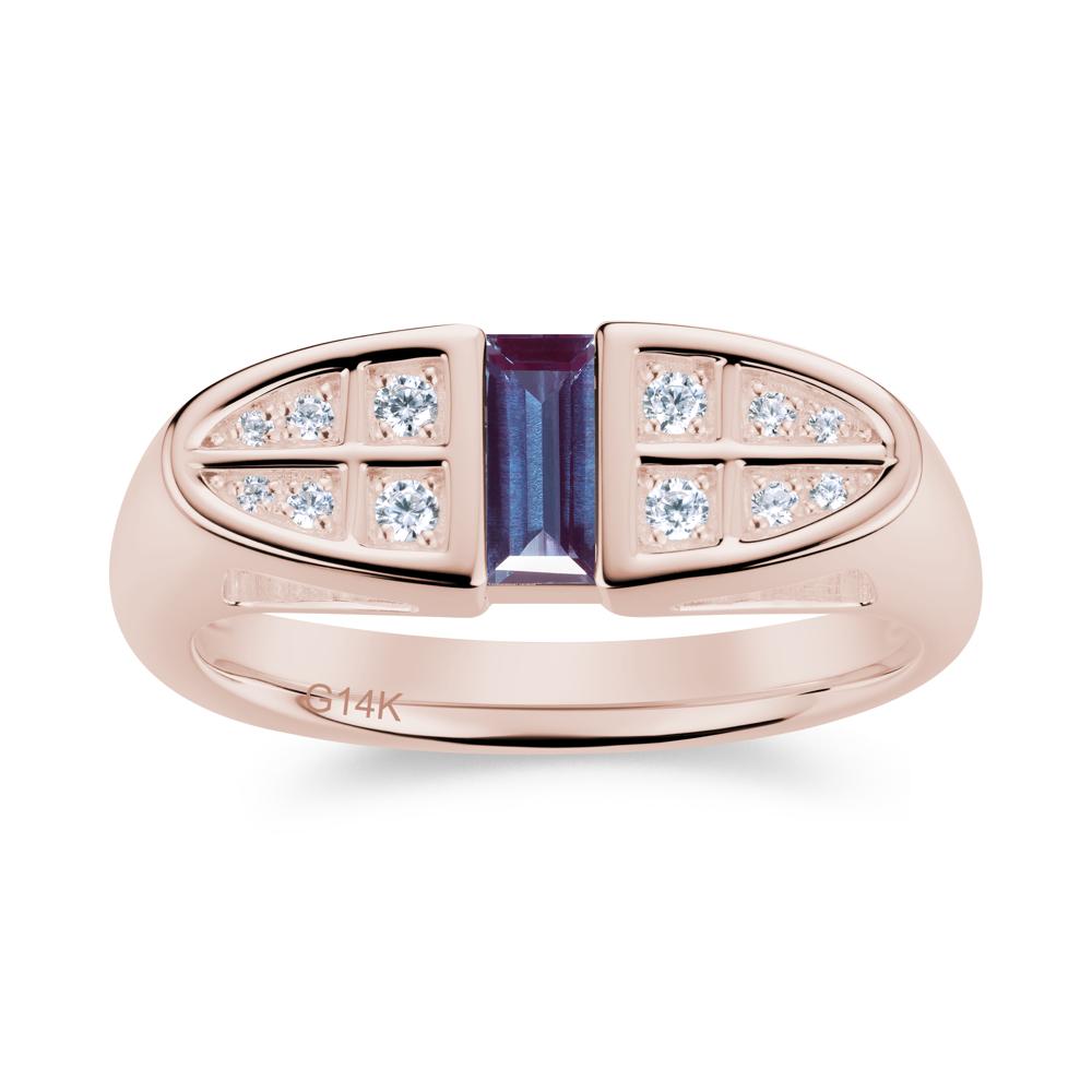Signet Cross Baguette Aquamarine Ring - LUO Jewelry #gemstone_Alexandrite
