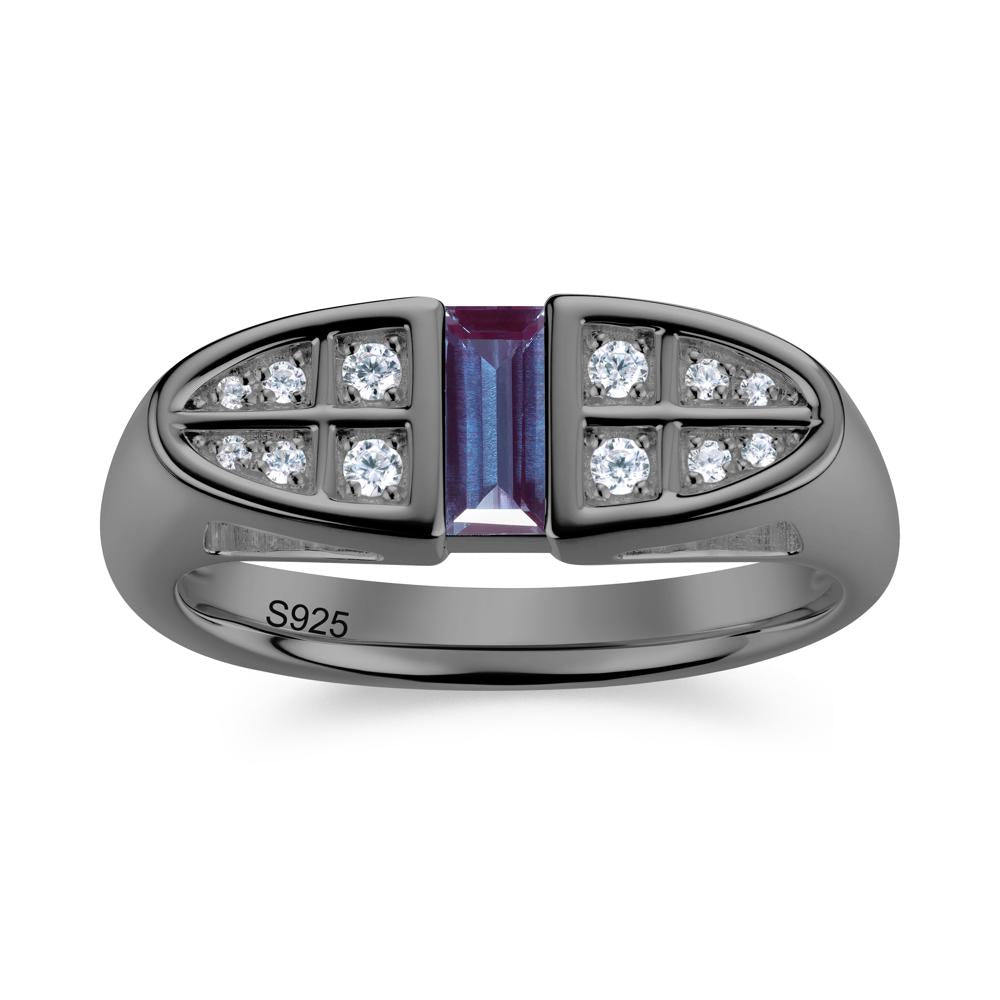 Signet Cross Baguette Aquamarine Ring - LUO Jewelry #gemstone_Alexandrite