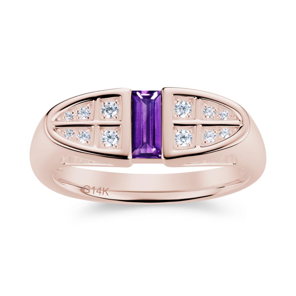 Signet Cross Baguette Aquamarine Ring - LUO Jewelry #gemstone_Amethyst
