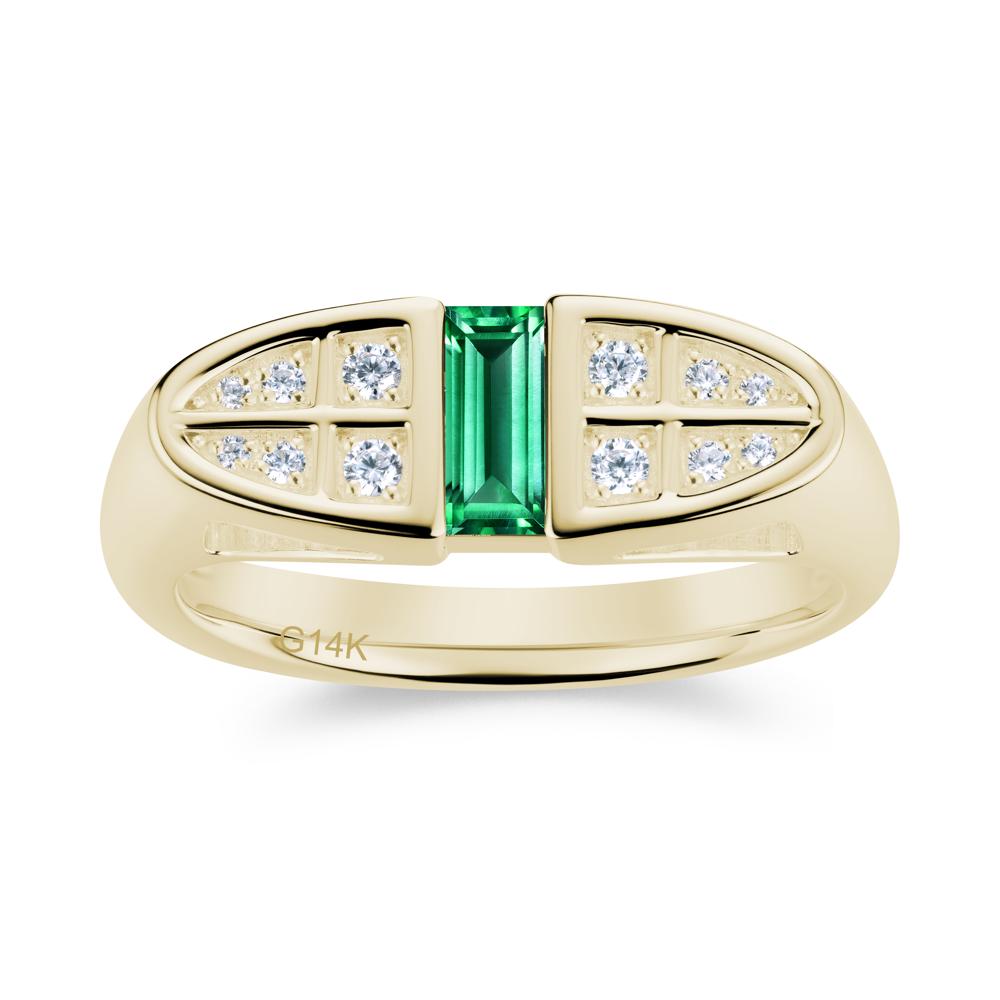 Signet Cross Baguette Aquamarine Ring - LUO Jewelry #gemstone_Emerald
