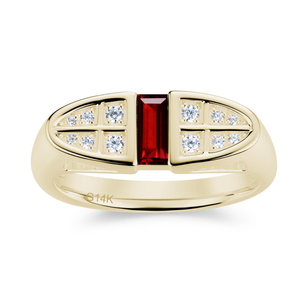 Signet Cross Baguette Aquamarine Ring - LUO Jewelry #gemstone_Garnet