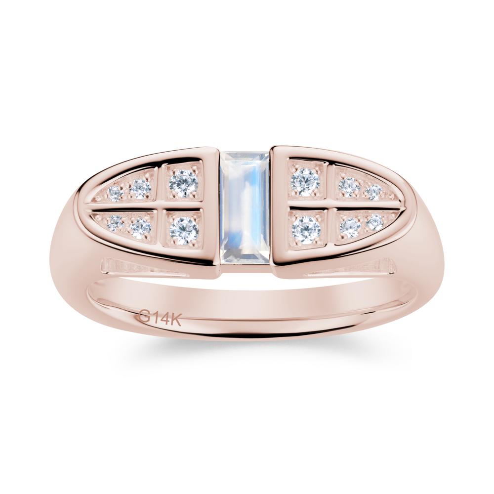 Signet Cross Baguette Aquamarine Ring - LUO Jewelry #gemstone_Moonstone