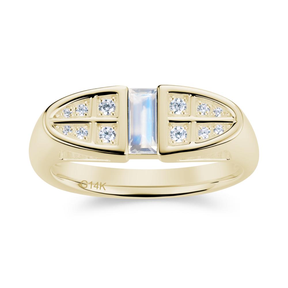 Signet Cross Baguette Aquamarine Ring - LUO Jewelry #gemstone_Moonstone