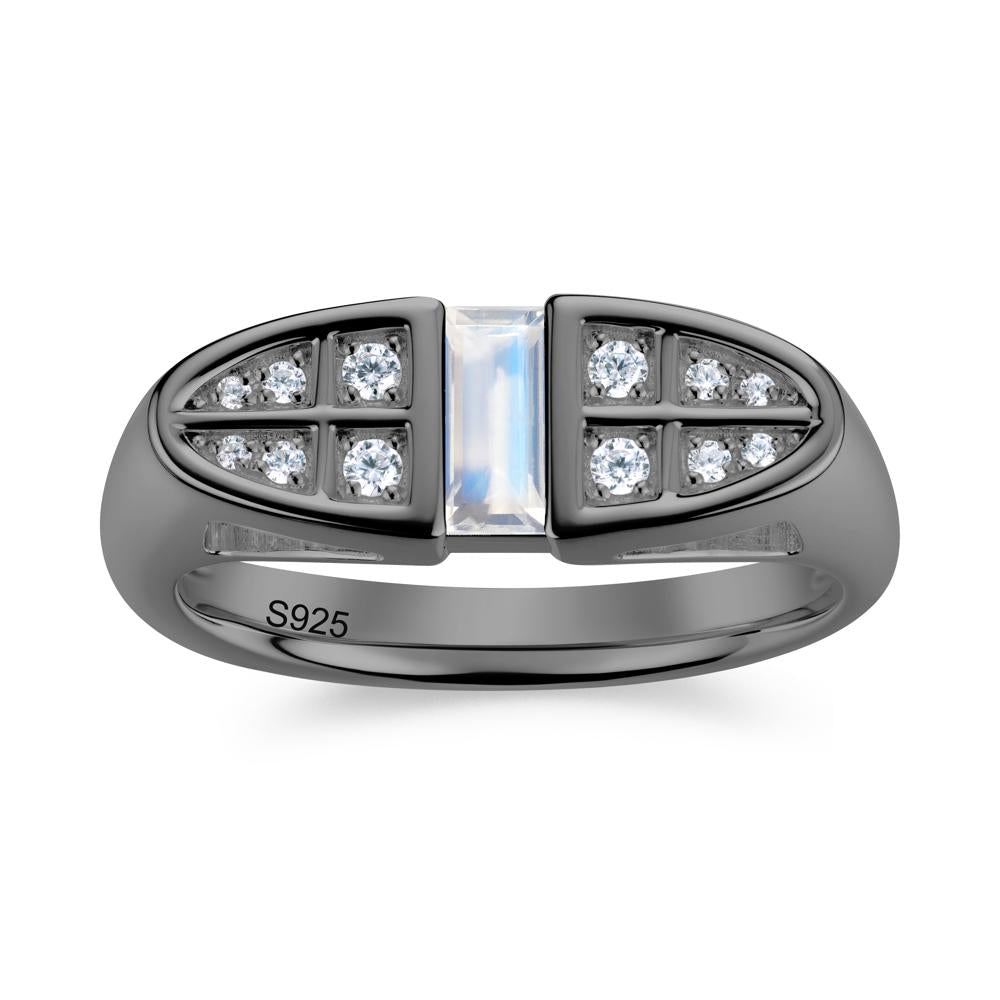 Signet Cross Baguette Aquamarine Ring - LUO Jewelry #gemstone_Moonstone